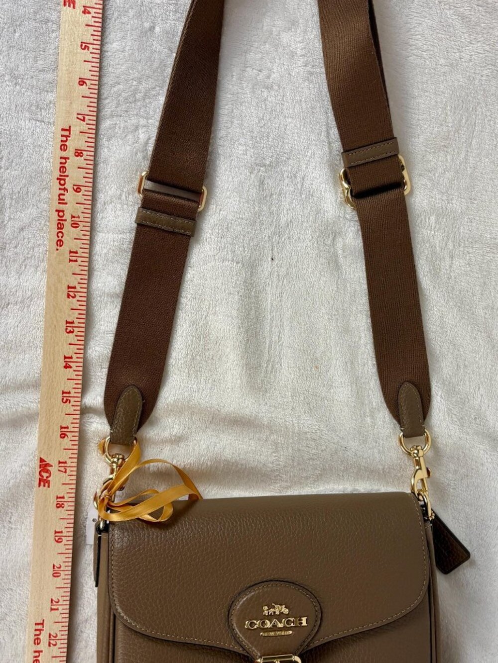 Coach NWT Amelia Pebble Leather Saddle Bag in Dark Stone - Picture 10 of 16